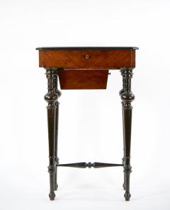 19th Century French Victorian Style Walnut Ebonized Work Table - 3283236