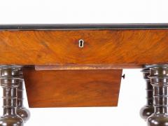 19th Century French Victorian Style Walnut Ebonized Work Table - 3283239