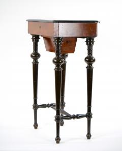 19th Century French Victorian Style Walnut Ebonized Work Table - 3283240