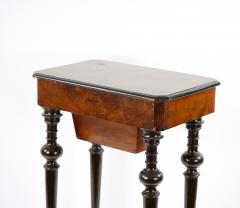 19th Century French Victorian Style Walnut Ebonized Work Table - 3283241