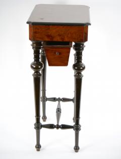 19th Century French Victorian Style Walnut Ebonized Work Table - 3283242