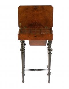 19th Century French Victorian Style Walnut Ebonized Work Table - 3283243