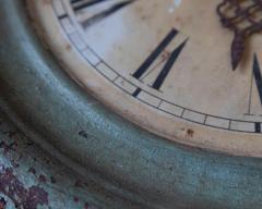 19th Century French Wall Clock with Aged Green Patina - 4364702