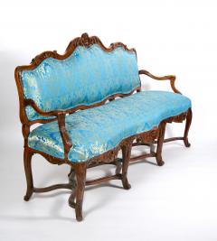 19th Century French Walnut Upholstered Three Seat Settee - 3331457