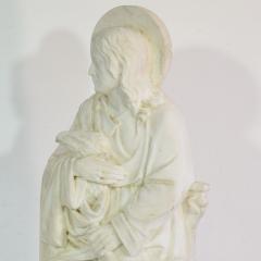 19th Century French White Marble Statue Of Saint John - 4111632