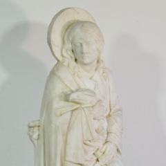 19th Century French White Marble Statue Of Saint John - 4111633