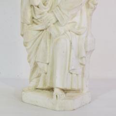 19th Century French White Marble Statue Of Saint John - 4111634