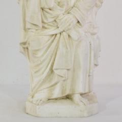19th Century French White Marble Statue Of Saint John - 4111636
