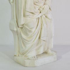 19th Century French White Marble Statue Of Saint John - 4111642