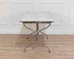 19th Century French Wrought Iron Table with Marble Top Signed Emile Paul - 4481001