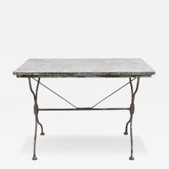 19th Century French Wrought Iron Table with Marble Top Signed Emile Paul - 4483666