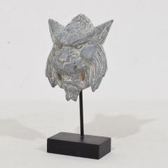 19th Century French Zinc Mythical Lion Wolf Head Fragment - 4120921