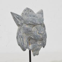19th Century French Zinc Mythical Lion Wolf Head Fragment - 4121005