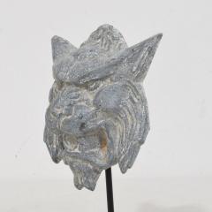 19th Century French Zinc Mythical Lion Wolf Head Fragment - 4121006