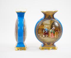 19th Century French hand Painted Decorated Porcelain Vases - 3282490