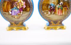 19th Century French hand Painted Decorated Porcelain Vases - 3282501