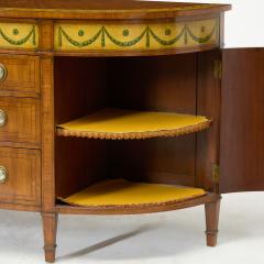 19th Century George III Style Painted Satinwood Demi Lune Commode Credenzas - 4462228