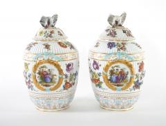 19th Century German Pair Gilt Painted Urns - 2471504