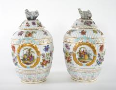 19th Century German Pair Gilt Painted Urns - 2471519