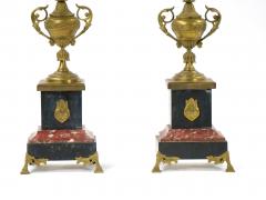 19th Century Gilt Bronze Mounted Slate rouge Marble Five Arm Candelabra - 3282990