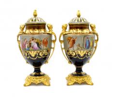 19th Century Gilt Bronze Porcelain Pair Urn - 2715245