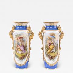 19th Century Gilt Porcelain Decorative Pair Vases - 1947494
