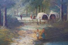 19th Century Gilt Wood Framed Oil Canvas Painting - 2479600