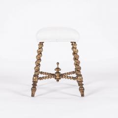 19th Century Giltwood Barley Twist Stool - 4519955
