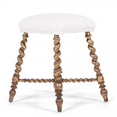 19th Century Giltwood Barley Twist Stool - 4522154