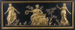 19th Century Giltwood Painted Decorated Top Trumeau Wall Mirror - 3178679
