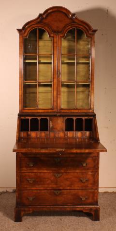 19th Century Glazed Secretaire Bookcase In Walnut England - 3068195