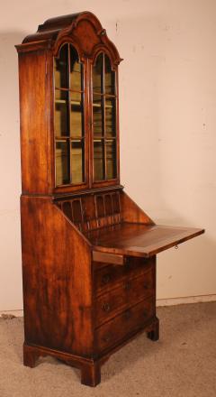 19th Century Glazed Secretaire Bookcase In Walnut England - 3068196