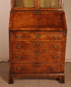 19th Century Glazed Secretaire Bookcase In Walnut England - 3068198