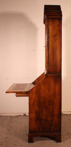 19th Century Glazed Secretaire Bookcase In Walnut England - 3068202