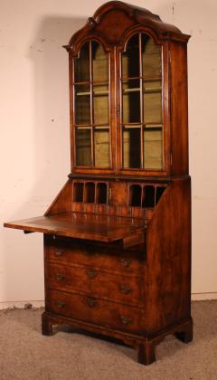 19th Century Glazed Secretaire Bookcase In Walnut England - 3068203