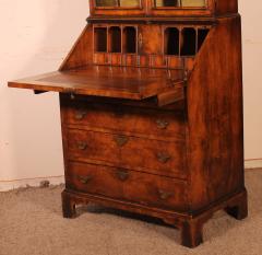 19th Century Glazed Secretaire Bookcase In Walnut England - 3068204
