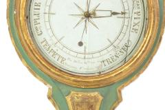 19th Century Green Gilt Carved Thermometer Over Barometer Circa 1850 - 2180867