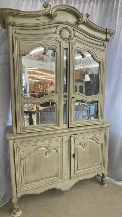 19th Century Gustavian Bookcase Cabinet Cupboard Antiqued Mirror French - 2489018