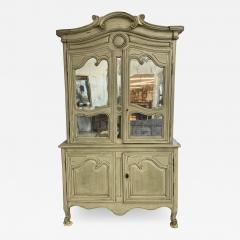 19th Century Gustavian Bookcase Cabinet Cupboard Antiqued Mirror French - 2920852