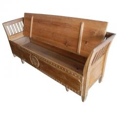 19th Century Gustavian Period Swedish Pine Bench with Storage - 2736936