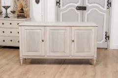 19th Century Gustavian Style Swedish Gray Painted Sideboard with Reeded Panels - 3577221