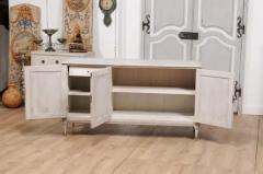 19th Century Gustavian Style Swedish Gray Painted Sideboard with Reeded Panels - 3577227