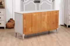 19th Century Gustavian Style Swedish Gray Painted Sideboard with Reeded Panels - 3577282