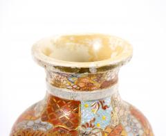 19th Century Hand Painted Gilt Porcelain Satsuma Pair Vase - 3283005