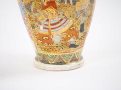 19th Century Hand Painted Gilt Porcelain Satsuma Pair Vase - 3283006