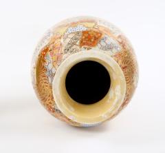 19th Century Hand Painted Gilt Porcelain Satsuma Pair Vase - 3283009