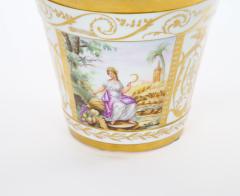 19th Century Hand Painted Paris Porcelain Cachepots with Gilt Details - 4793859
