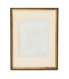 19th Century Handwritten Framed Poem - 4517403