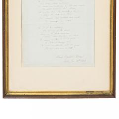 19th Century Handwritten Framed Poem - 4517407