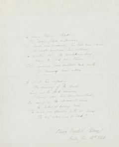 19th Century Handwritten Framed Poem - 4539020